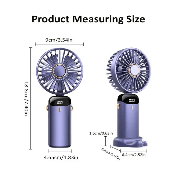 Mini Portable Handy Fan UAE – Rechargeable 5-Speed Cooling Fan Dubai Summer