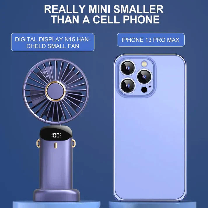 Mini Portable Handy Fan UAE – Rechargeable 5-Speed Cooling Fan Dubai Summer