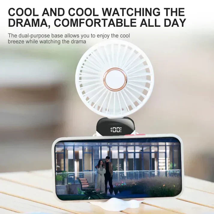 Mini Portable Handy Fan UAE – Rechargeable 5-Speed Cooling Fan Dubai Summer