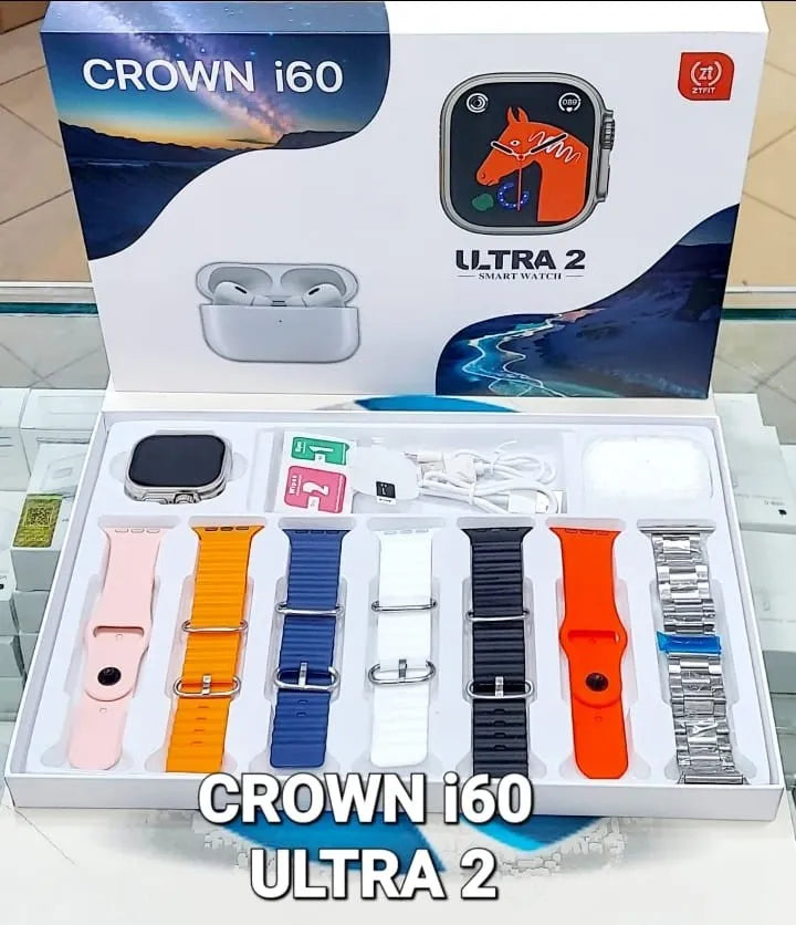 CROWN i60 ULTRA 2 WITH EARUBS PRO 2 (7+1 STRAPS) BEST QUALITY PERFECT SOUND QUALITY