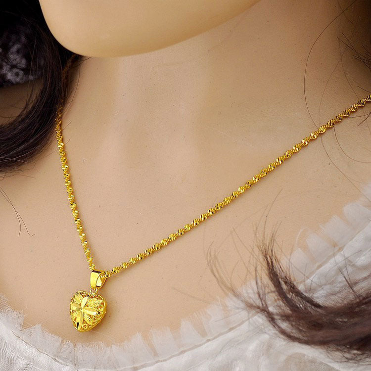 Gold Aura Heart Necklace with Chain