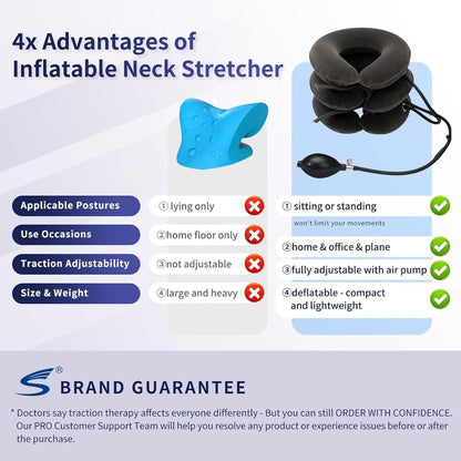 Inflatable Neck Traction Device – Cervical Pain Relief & Posture Support Collar
