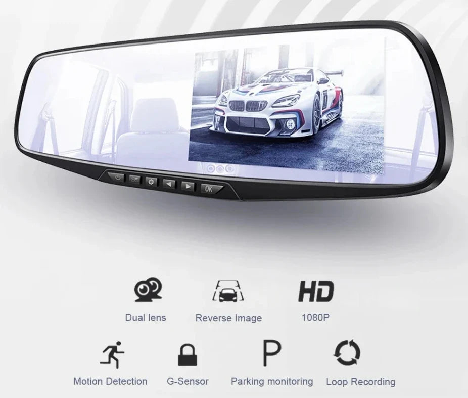 Vehicle Black box DVR with Full 1080 HD Touch Screen Rear View Camera