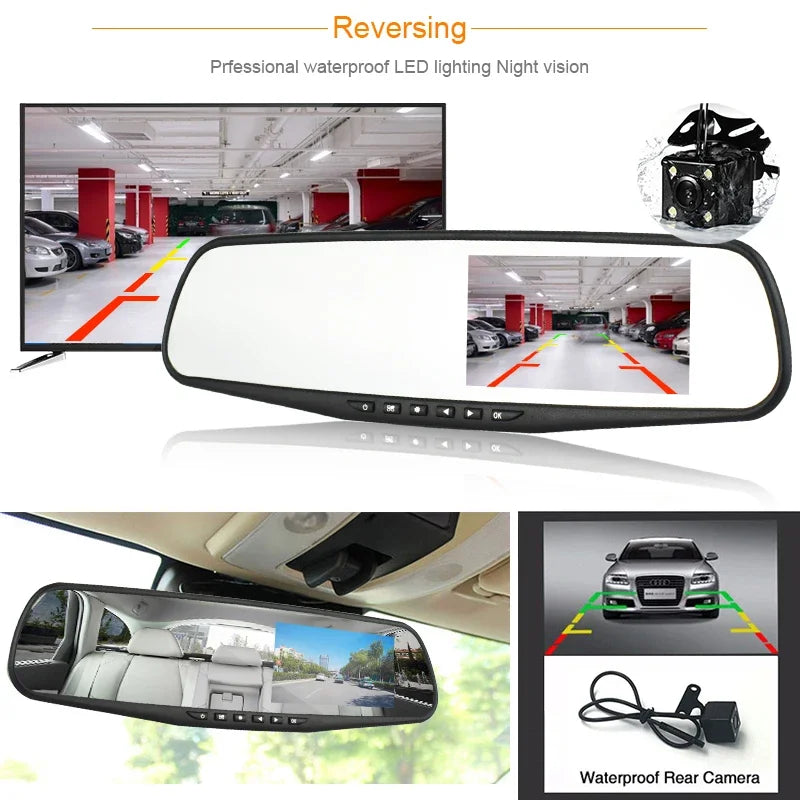 Vehicle Black box DVR with Full 1080 HD Touch Screen Rear View Camera