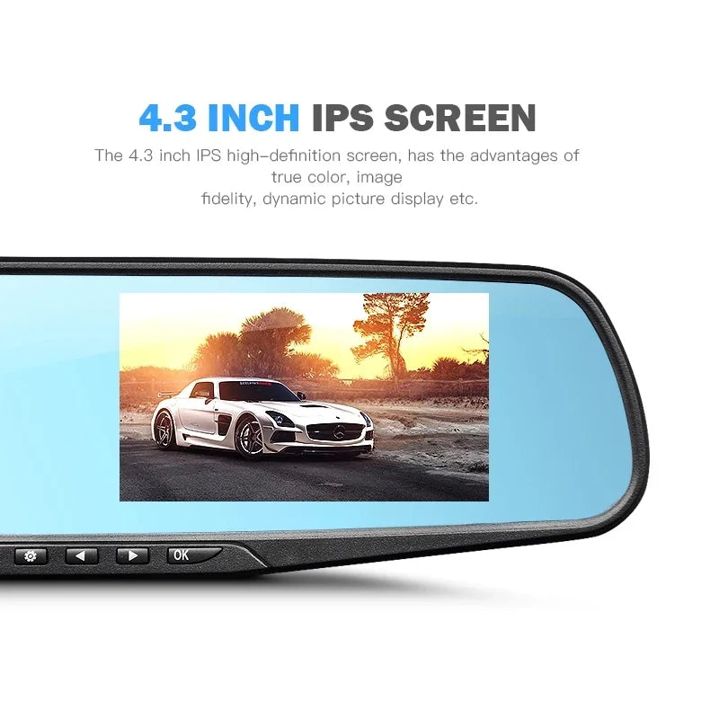 Vehicle Black box DVR with Full 1080 HD Touch Screen Rear View Camera