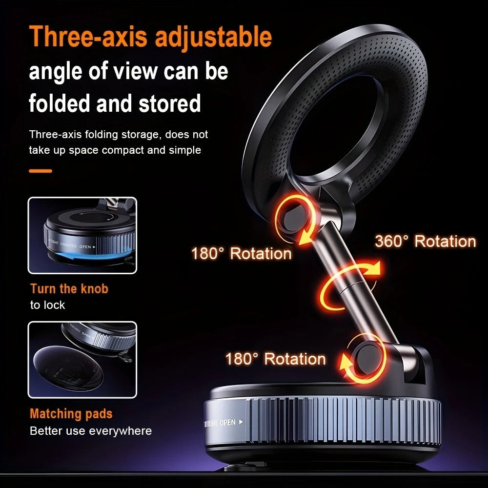 👉 Luxury Magnetic Car Phone Holder (Vacuum Suction) – Strong Grip, 360° Rotation | Cash on Delivery UAE