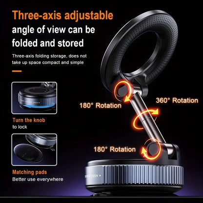 Magnetic Car Phone Holder 360° Rotation – Strong Grip Dashboard Mount UAE