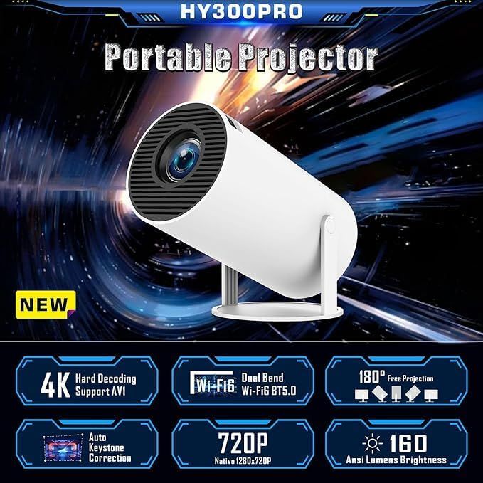 Mini Portable Projector UAE – Home Cinema 40 to 200 Inch Screen, 180° Rotate
