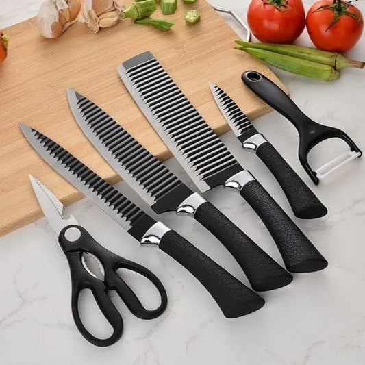 6-Piece Kitchen Knife Set UAE – Sharp Stainless Steel Chef Knives with Gift Box