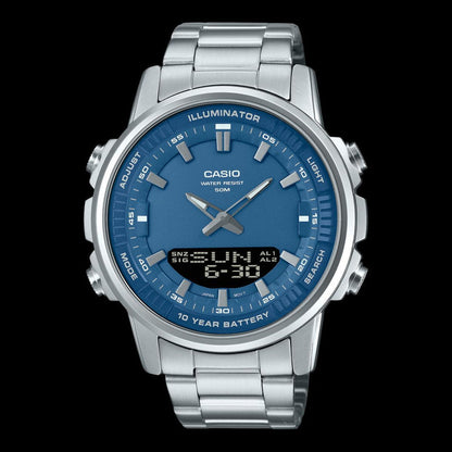 Turquoise Dial Men Watch/Casio AMW-880D Analog-Digital Watch